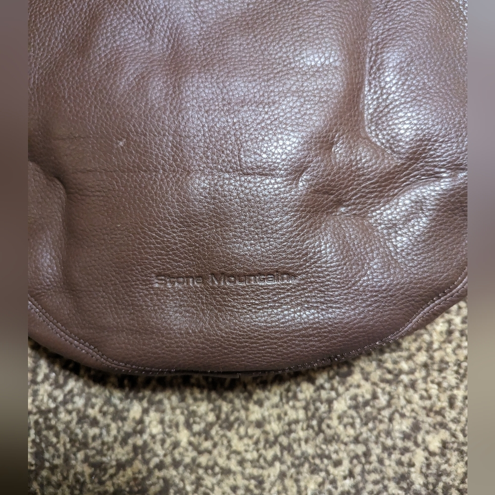 STONE MOUNTAIN Shoulder Bag Brown Leather Silver Hardware 13 X 14 NWT - Picture 3 of 8